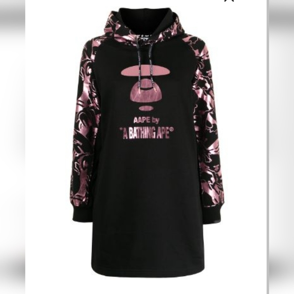 Aape A Bathing Ape Graphic Hooded Dress - Picture 2 of 5